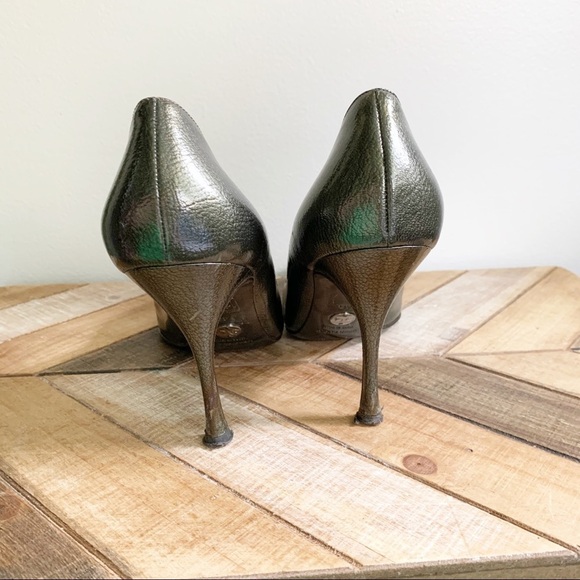 Dolce and Gabbana Green Leather Heels - Picture 6 of 11